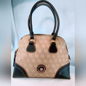 DOONEY & BOURKE Vintage (early 2000s) Signature DB Monogram Canvas Domed Satchel
